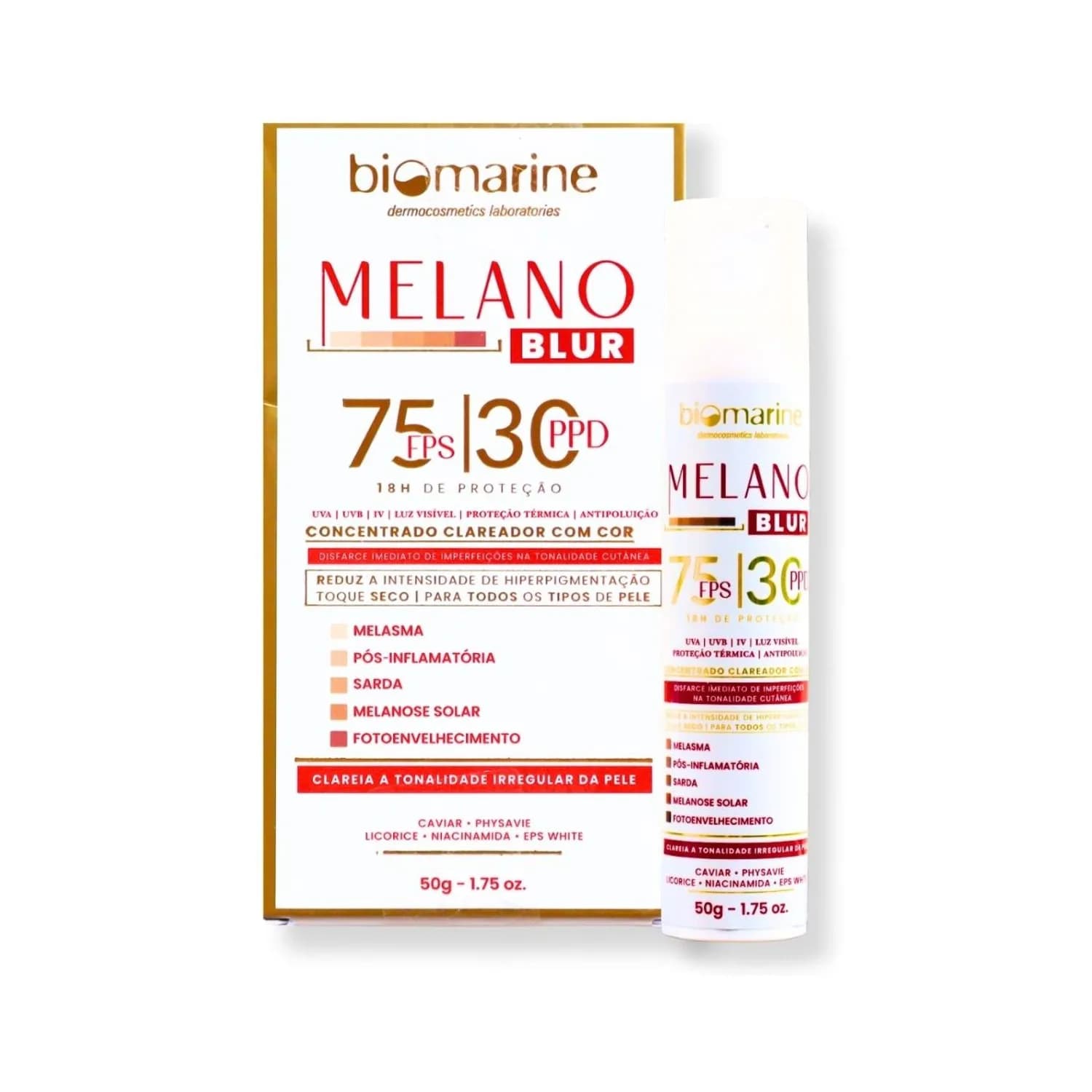 Biomarine Filtro Solar Facial Melano Blur Fps 75 Melasma 50g